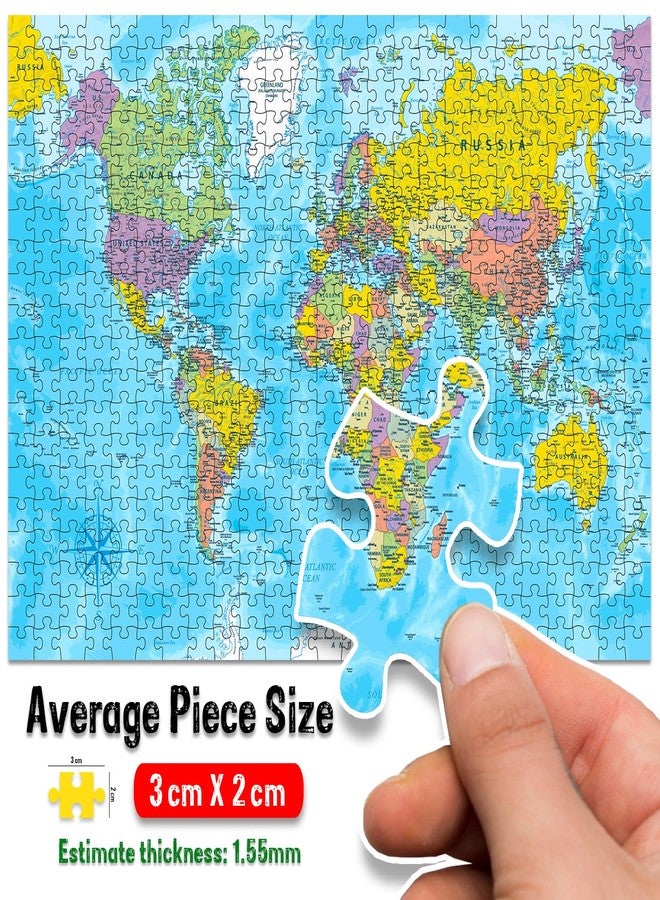 BRIJBASI World Map Jigsaw Puzzles for Kids and Childrens - Realistic Illustration Challenging Brain Booster Gifts, Fun and Creative Fun Game - Ages 5+ (500 Pcs) - Image 2